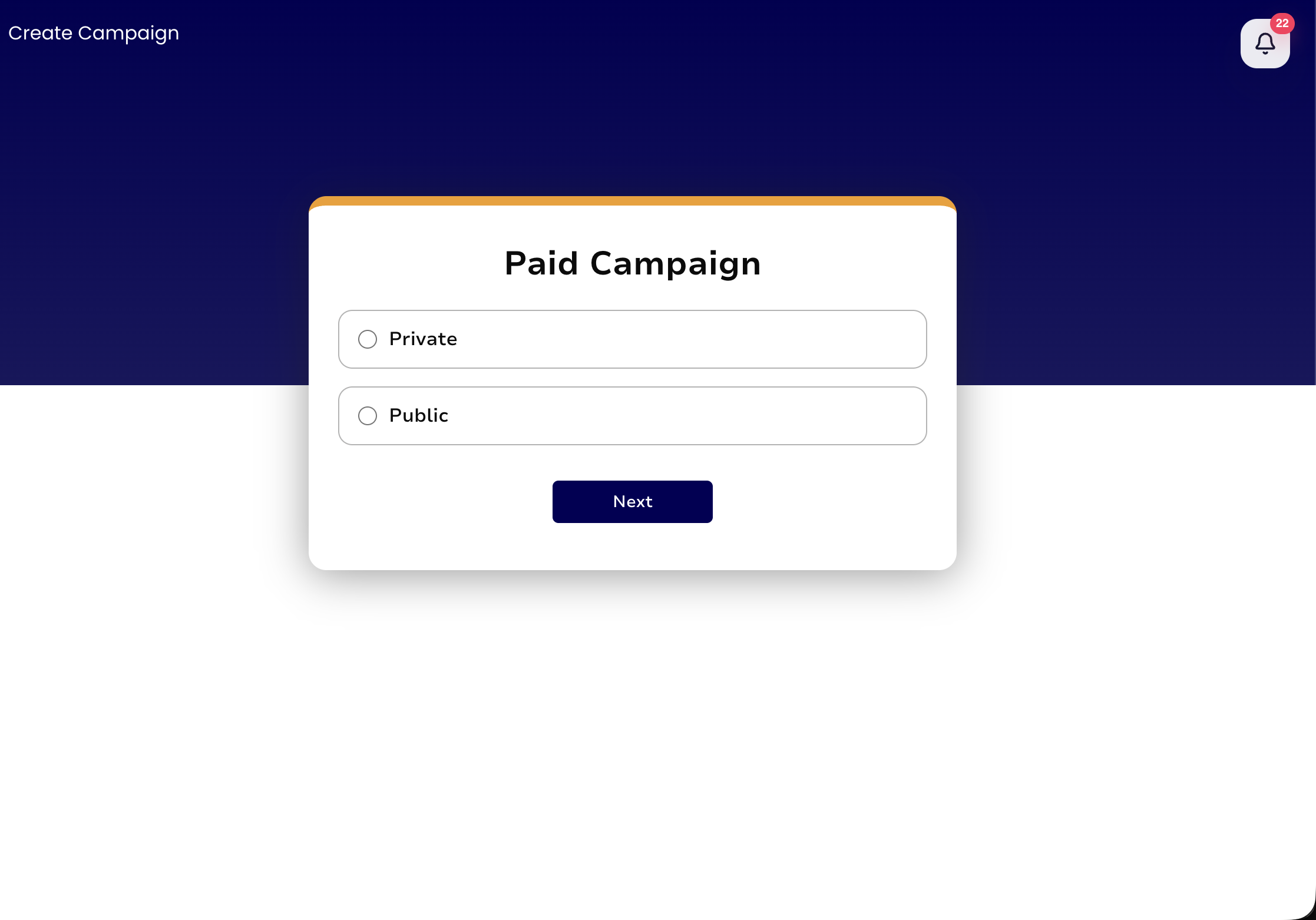 Original campaign creation page 2