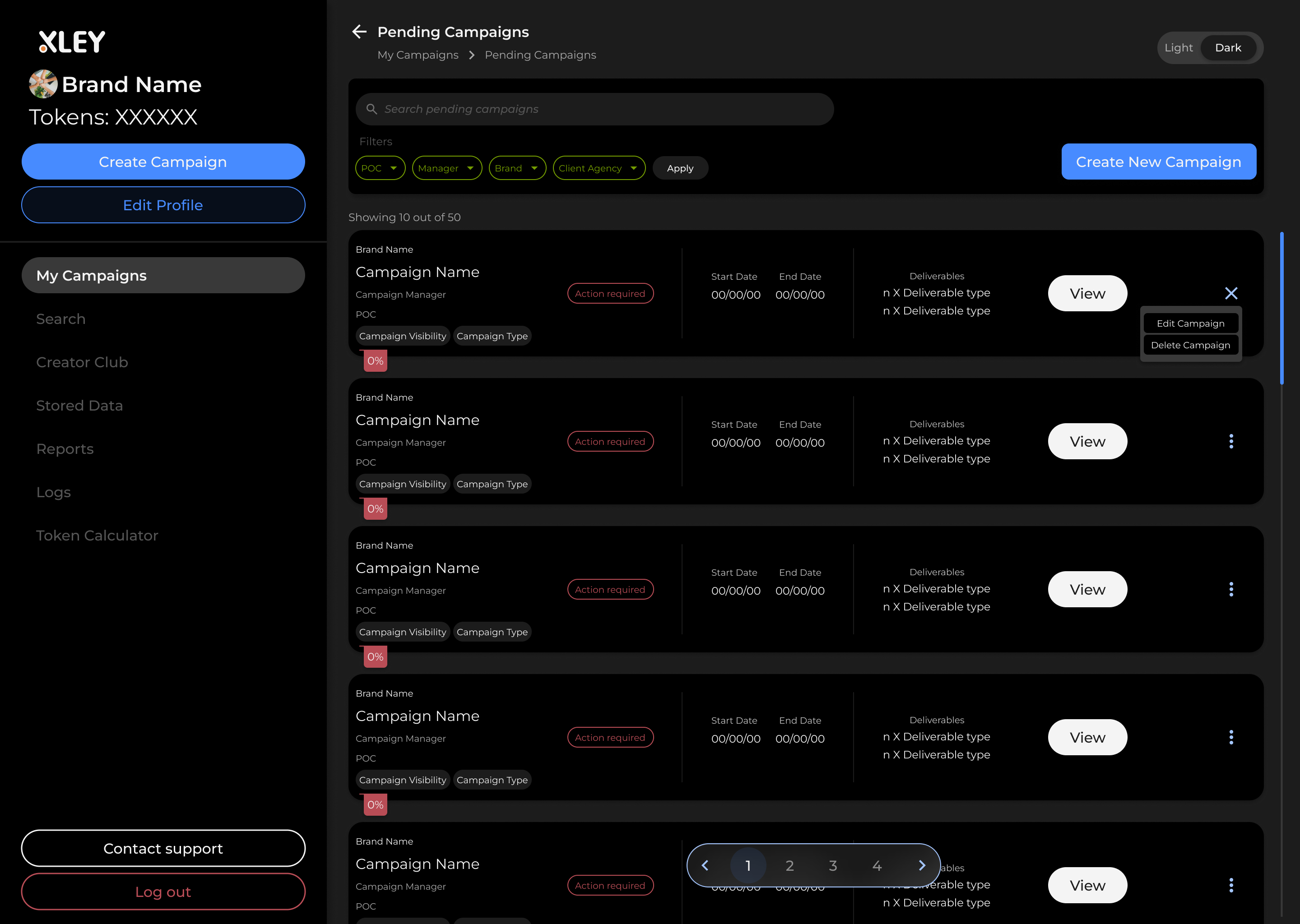 Dark mode single page form exploration